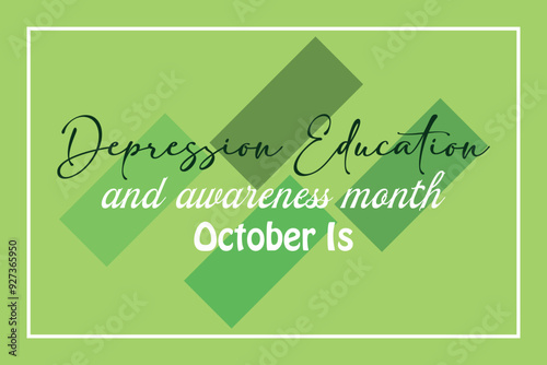 National Depression education and awareness month. banner background vector illustration with awareness design.