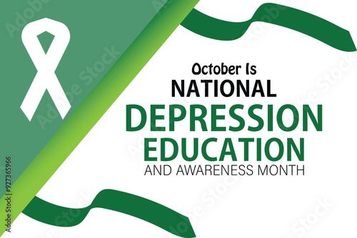 National Depression education and awareness month. banner background vector illustration with awareness design.