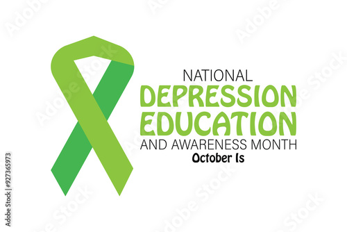 National Depression education and awareness month. banner background vector illustration with awareness design.