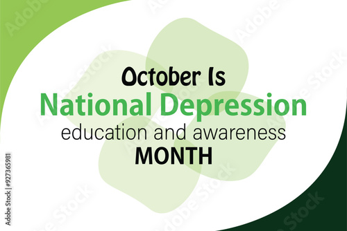 National Depression education and awareness month. banner background vector illustration with awareness design.