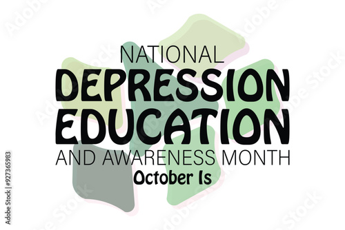 National Depression education and awareness month. banner background vector illustration with awareness design.