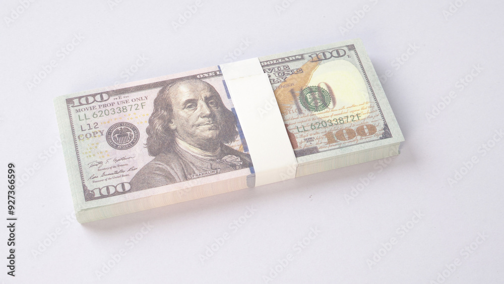 US dollars banknotes isolsted on white background. US dollars banknotes isolsted on white background.