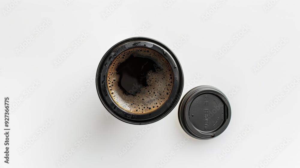 Black coffee cup with no lid on a white background Black coffee cup with no lid on a white background