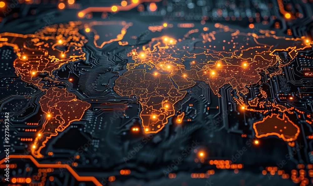 Tech conflict over the semiconductor supply chain is highlighted with integrated circuits and maps, illustrating geopolitical issues. Tech conflict over the semiconductor supply chain is highlighted with integrated circuits and maps, illustrating geopolitical issues.