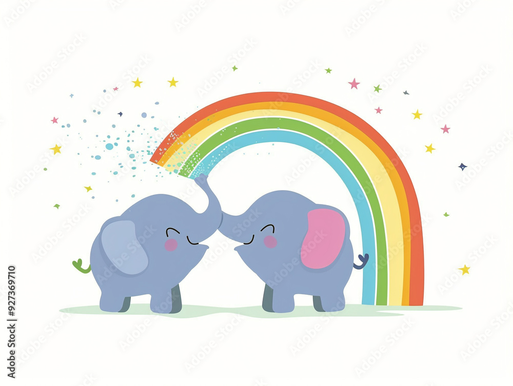 elephant with a rainbow elephant with a rainbow