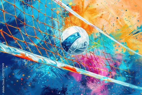 Volleyball Net with a Splash of Color