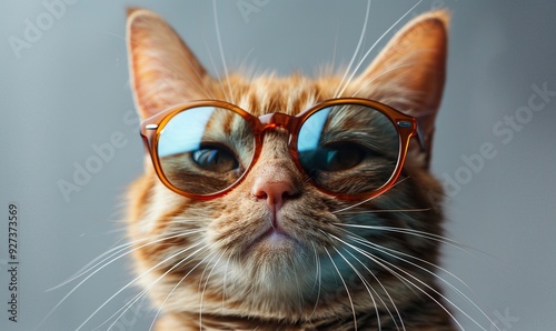 A cat sporting sunglasses and preparing for summer, set against a transparent background.