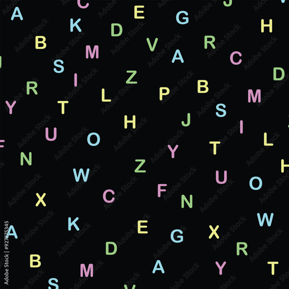 pastel color alphabet and black background pattern pastel color alphabet and black background pattern