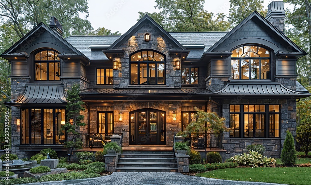 Fototapeta premium A stunning view of a beautiful home exterior.