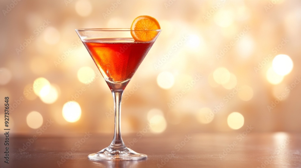 A finely crafted cocktail served in a classic martini glass garnished with a fresh orange slice. Perfect for a festive, celebratory, or elegant occasion. A finely crafted cocktail served in a classic martini glass garnished with a fresh orange slice. Perfect for a festive, celebratory, or elegant occasion.
