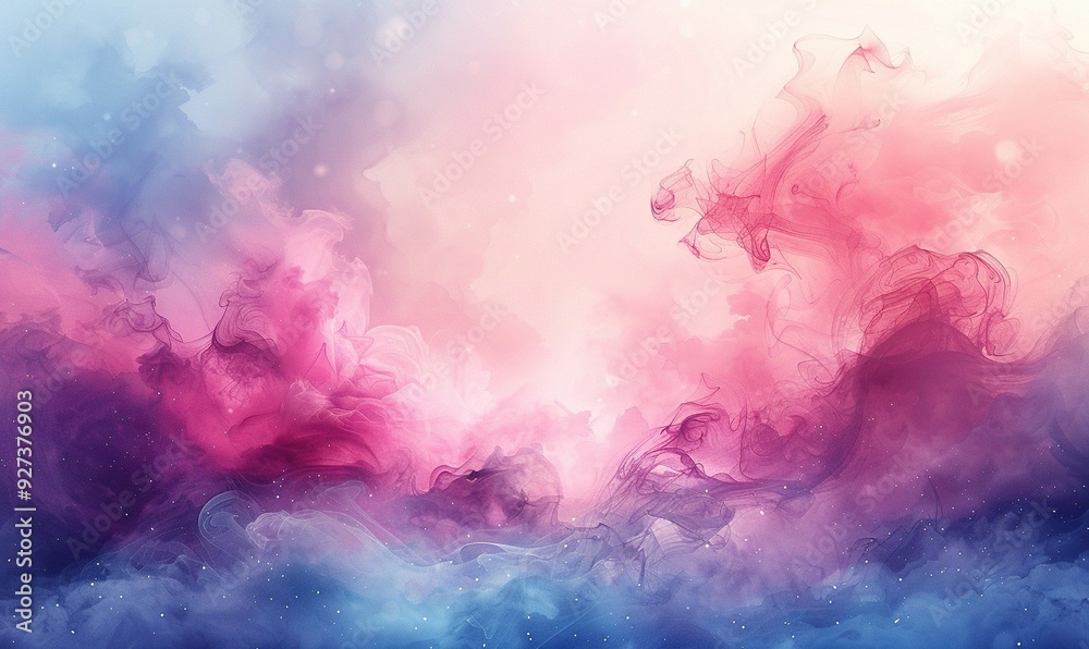 A watercolor background blending pastel pink with tranquil sky blue hues. A watercolor background blending pastel pink with tranquil sky blue hues.