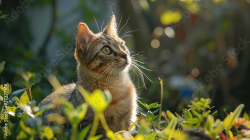 Cat in yard photo