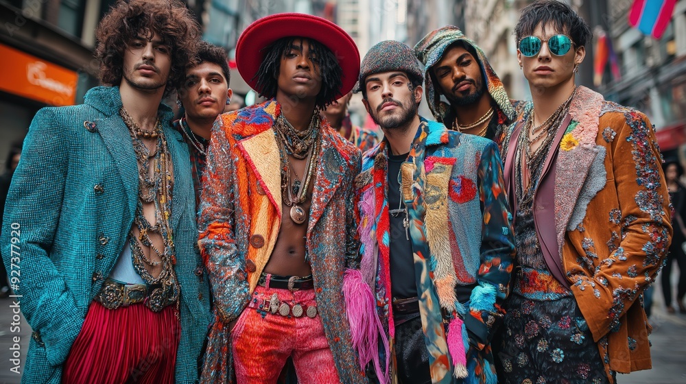 Fototapeta premium Bohemian fashion with diverse group