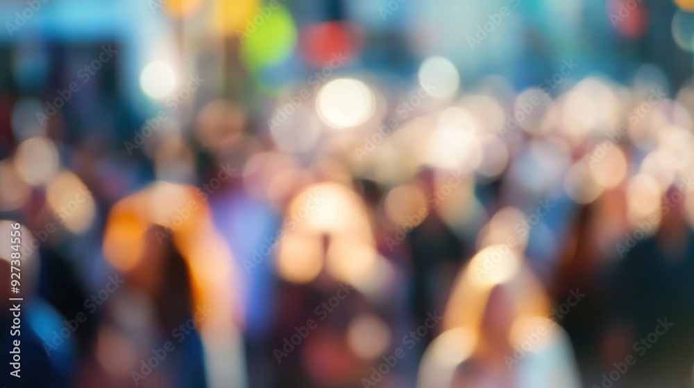 Blurry Abstract of a Crowded Street at Night Blurry Abstract of a Crowded Street at Night