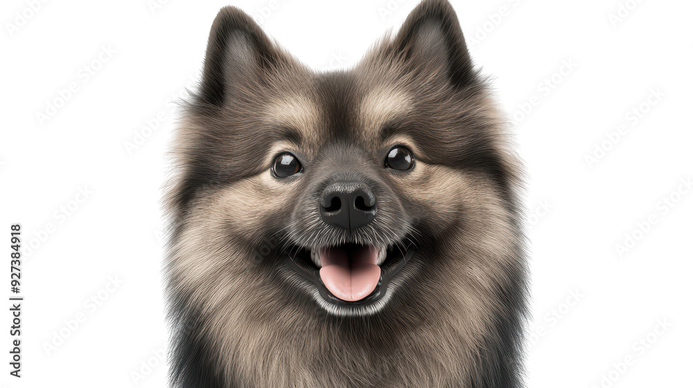 Obraz premium 3D realistic of Keeshond smiling broadly