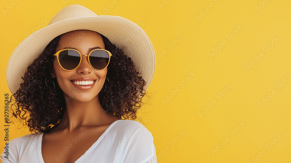 happy woman wearing sunglasses and a sunhat, her cheerful expression and stylish accessories capturing a sense of joy and relaxation, ideal for conveying a sunny, carefree mood, ph happy woman wearing sunglasses and a sunhat, her cheerful expression and stylish accessories capturing a sense of joy and relaxation, ideal for conveying a sunny, carefree mood, ph
