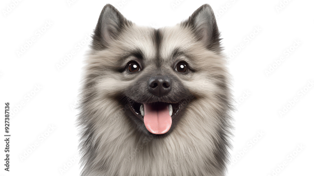 Obraz premium 3D realistic of Keeshond smiling broadly