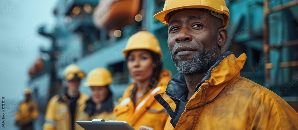 Fototapeta premium Seafaring Crew in Safety Gear