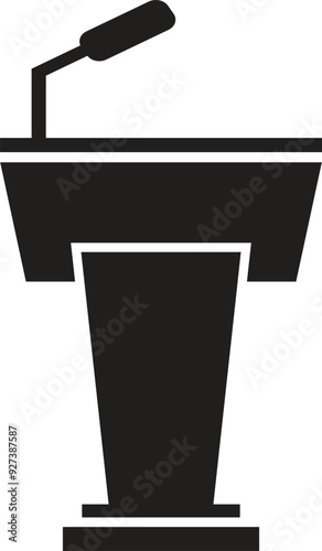 Podium of rostrum vector icon. Black vector  isolated on white background podium of rostrum. Black vector isolated on white background podium of rostrum.Vector illustration
