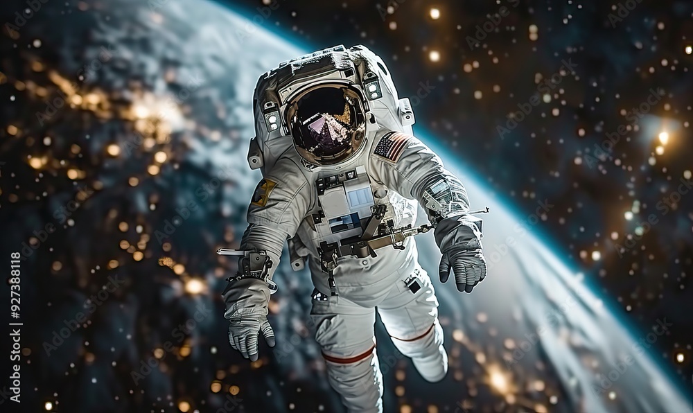 An astronaut delivering a cardboard box in space, representing a unique space delivery scenario. An astronaut delivering a cardboard box in space, representing a unique space delivery scenario.