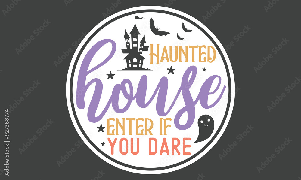 Halloween Round Sign Stickers And Single Design Halloween Round Sign Stickers And Single Design