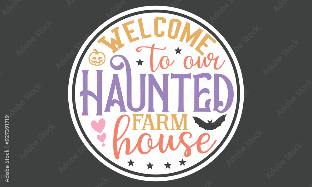 Halloween Round Sign Stickers And Single Design Halloween Round Sign Stickers And Single Design