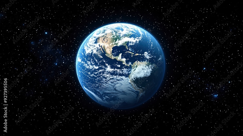 Earth From Space, Blue Planet, Stars, Universe, Globe Earth From Space, Blue Planet, Stars, Universe, Globe