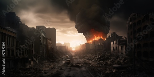 Post-Apocalyptic World After Global War photo