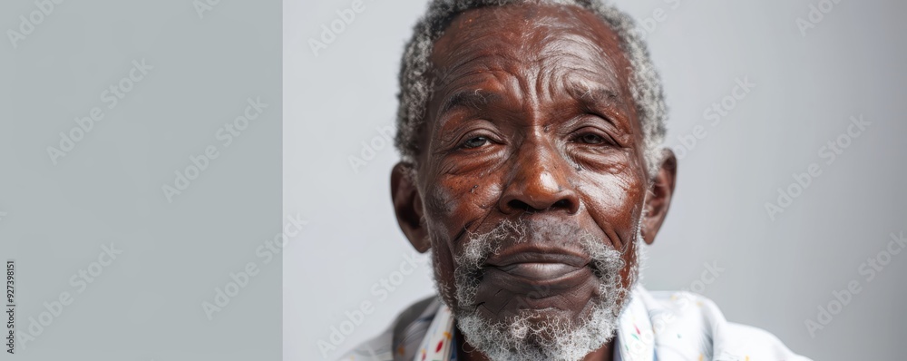Closeup portrait of an older African man with a thoughtful expression. free copy space Closeup portrait of an older African man with a thoughtful expression. free copy space
