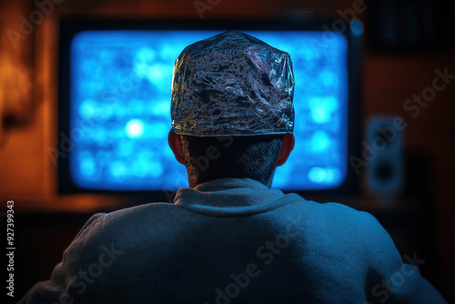 A Man Near The Tv With Tin ...