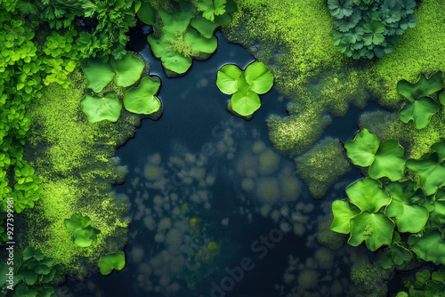 Cyanobacteria, Also Called Cyanobacteriota Or Cyanophyta On A Lake photo