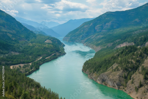 Hell Gate In Fraser Canyon, British Columbia, Canada, Aerial View