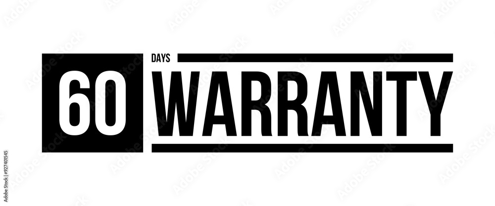 60 days warranty stamp, limited or extended guarantee vector icon 60 days warranty stamp, limited or extended guarantee vector icon