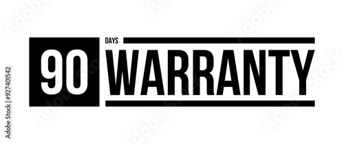 90 days warranty stamp, limited or extended guarantee vector icon