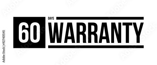 60 days warranty stamp, limited or extended guarantee vector icon