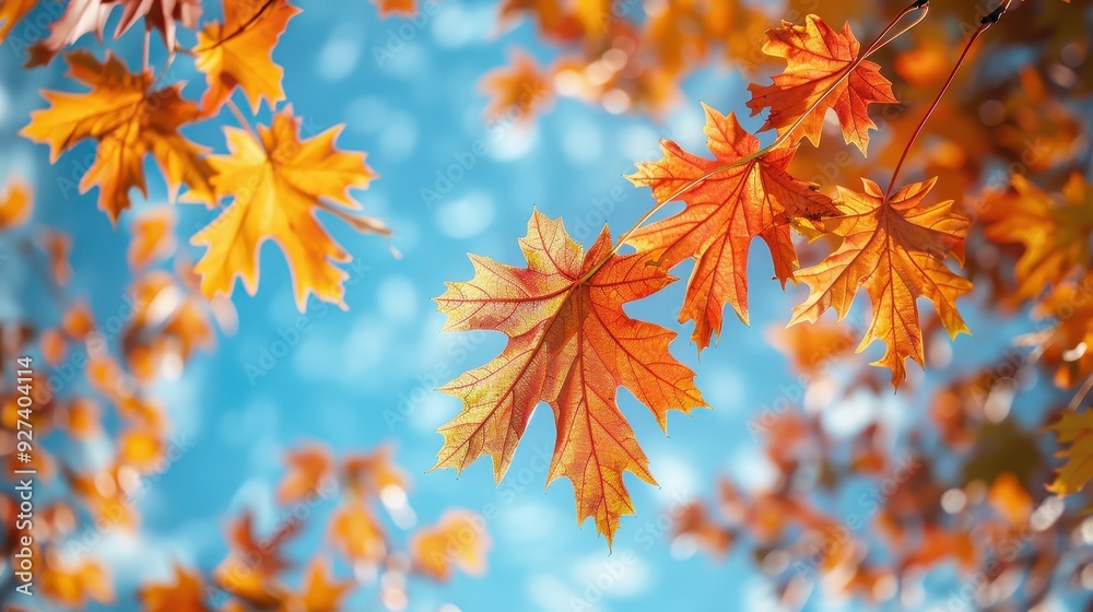 Vibrant autumn leaves with a clear blue sky background, showcasing the beauty of fall foliage. Perfect for seasonal designs and nature projects. Vibrant autumn leaves with a clear blue sky background, showcasing the beauty of fall foliage. Perfect for seasonal designs and nature projects.