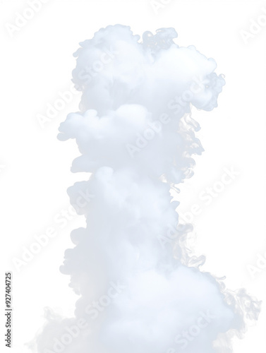 Mysterious White Smoke Clouds in a Clear Isolated Atmosphere, Evoking the Science of Vapor and Air Flow with Realistic Texture and Dreamlike Swirls. Transparent background PNG