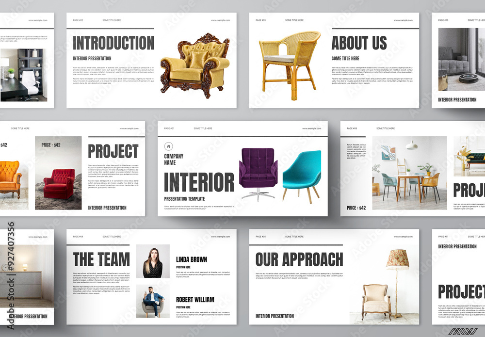 Interior Design Presentation Template Stock Template | Adobe Stock