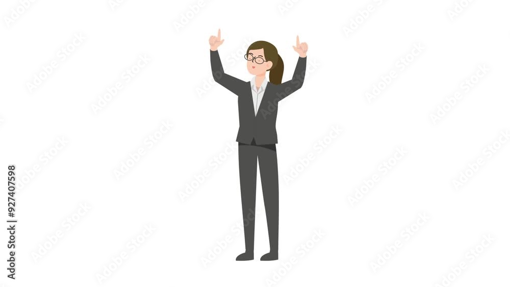 Business Woman Celebrating Victory Business Woman Celebrating Victory