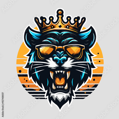 panther head mascot logo , roaring panther head , panther logo , angry panther , panther head