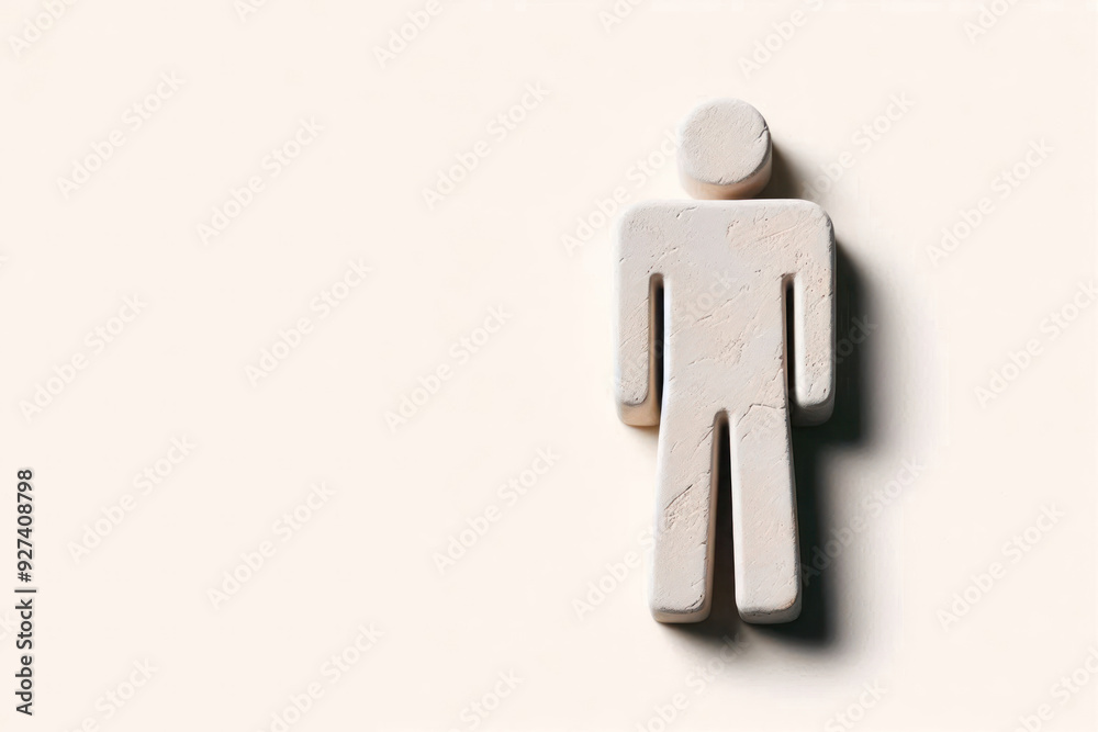 The figure of a man made of chalk. Space for text. The figure of a man made of chalk. Space for text.