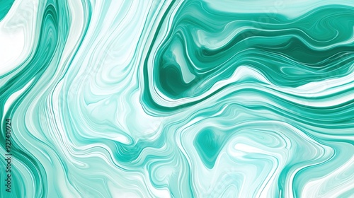 Abstract swirling teal and white patterns captured in a close-up view, showcasing fluid movement and texture