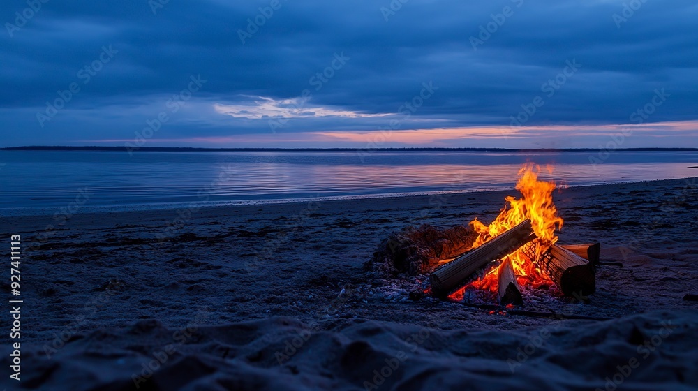 Fototapeta premium bonfire on the beach