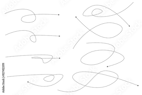 Set of dashed line arrows	
