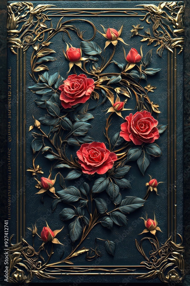 Ornate Wreath of Roses on Dark Fantasy Book Cover