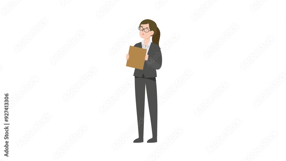 Business Woman Holding Report Business Woman Holding Report