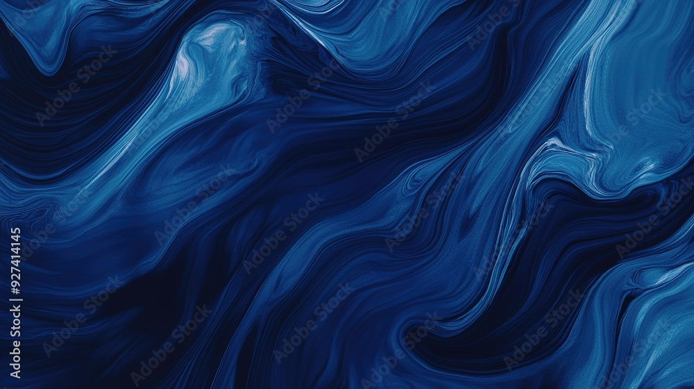 Abstract swirling blue patterns resembling water waves on a dark background Abstract swirling blue patterns resembling water waves on a dark background