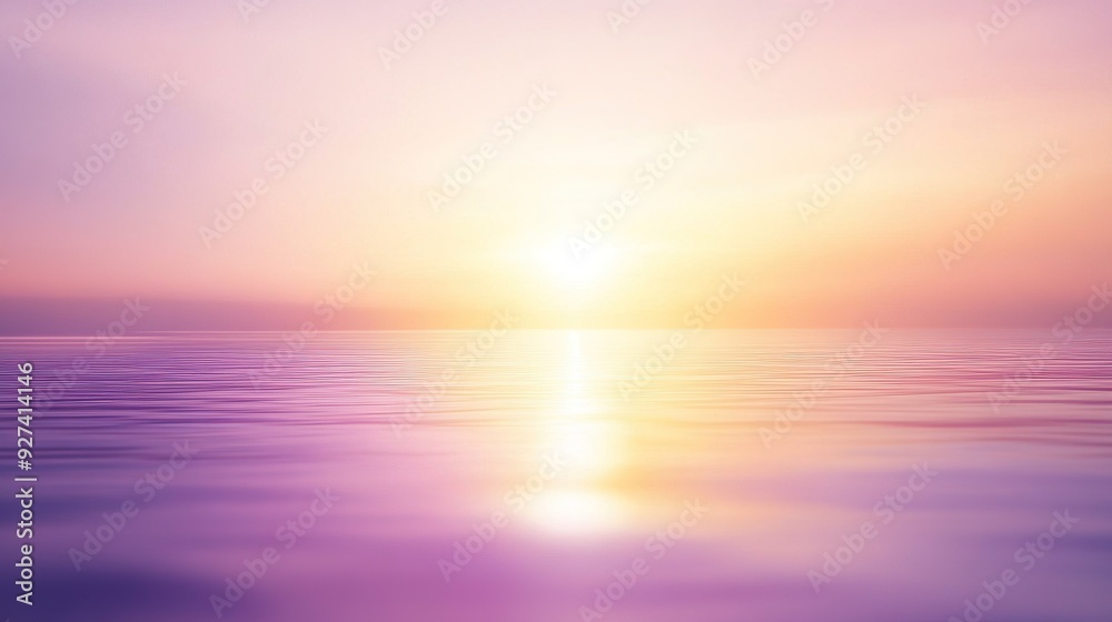 Serene sunset over calm waters reflecting pastel colors at a tranquil beach Serene sunset over calm waters reflecting pastel colors at a tranquil beach