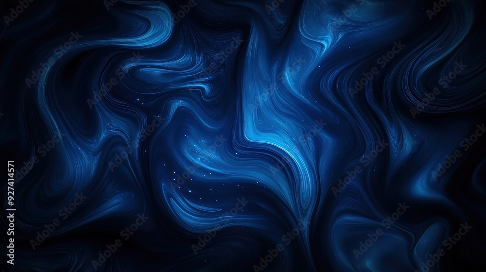 Dark blue abstract waves with flowing patterns and hints of light in a tranquil background Dark blue abstract waves with flowing patterns and hints of light in a tranquil background