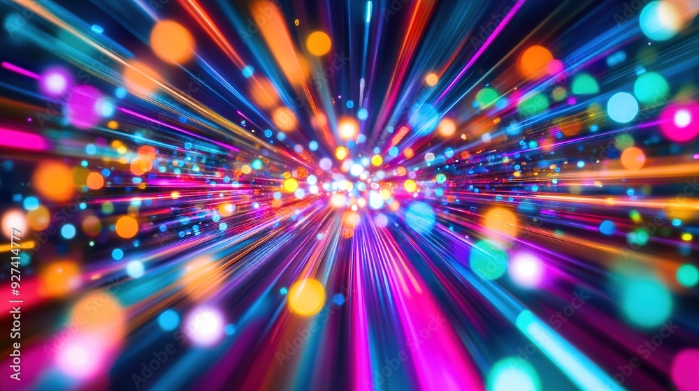 custom made wallpaper toronto digitalColorful light burst with vibrant beams and glowing particles radiating outward in a dynamic abstract design